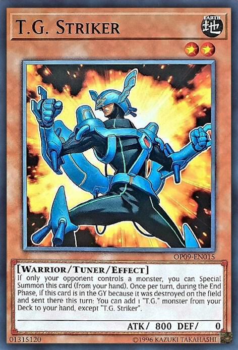 T.G. Striker OP09-EN015 card from OTS Tournament Pack 9