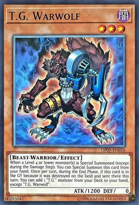 T.G. Warwolf OP09-EN016 card from OTS Tournament Pack 9