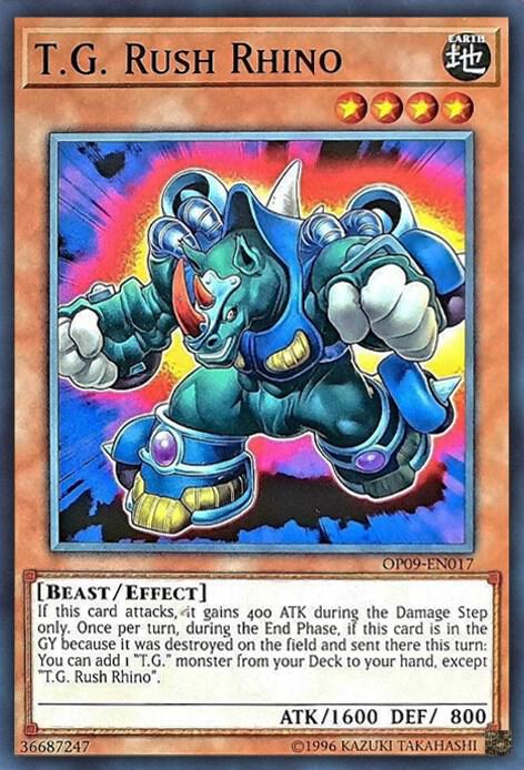 T.G. Rush Rhino OP09-EN017 card from OTS Tournament Pack 9