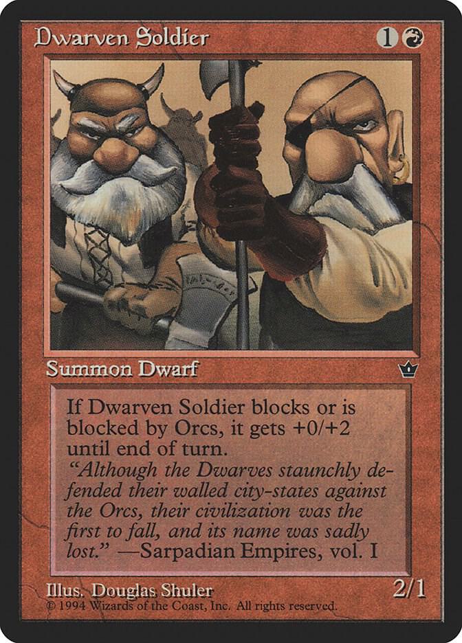 Dwarven Soldier (Shuler) card from Fallen Empires