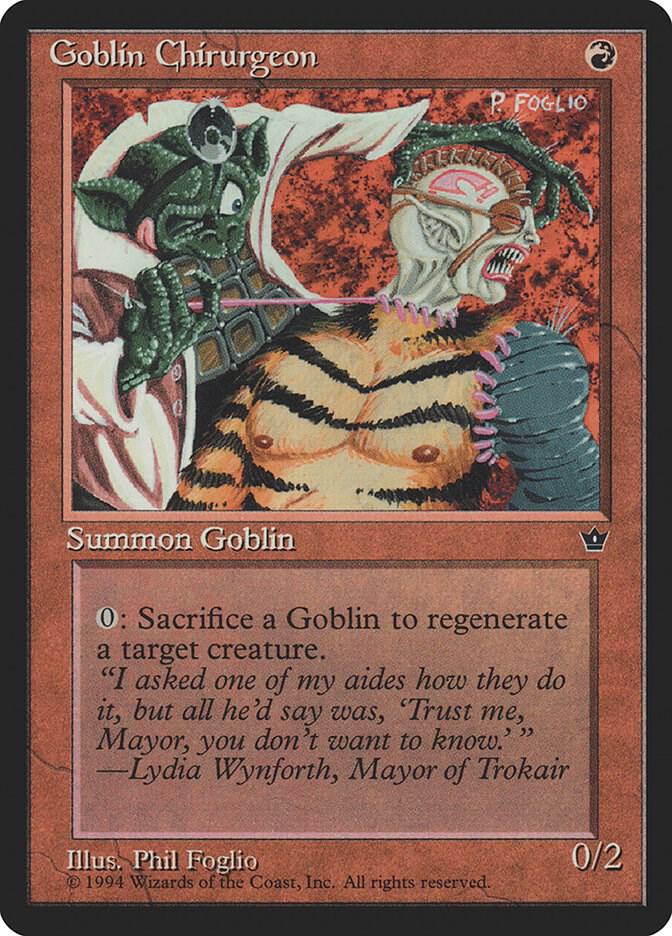 Goblin Chirurgeon (Foglio) card from Fallen Empires