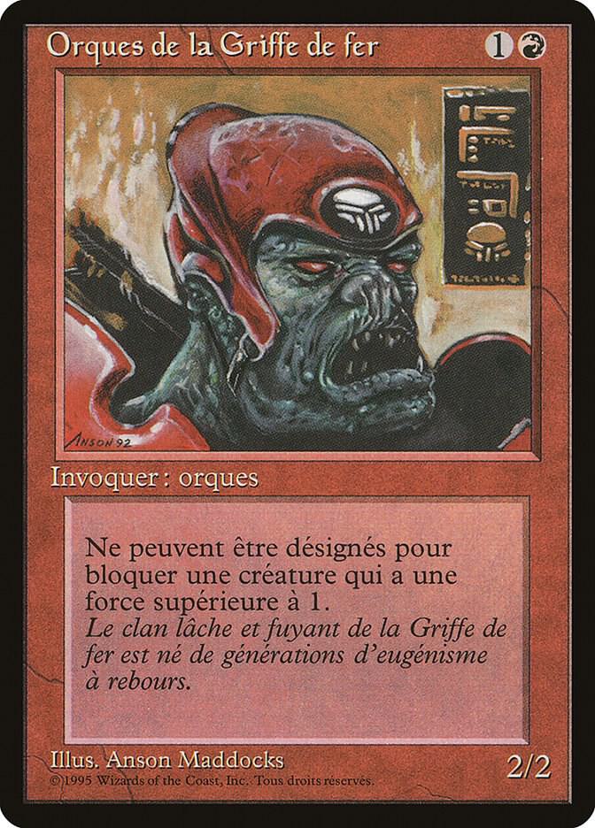 Ironclaw Orcs (French) - "Orques de la Griffe de fer" card from Renaissance