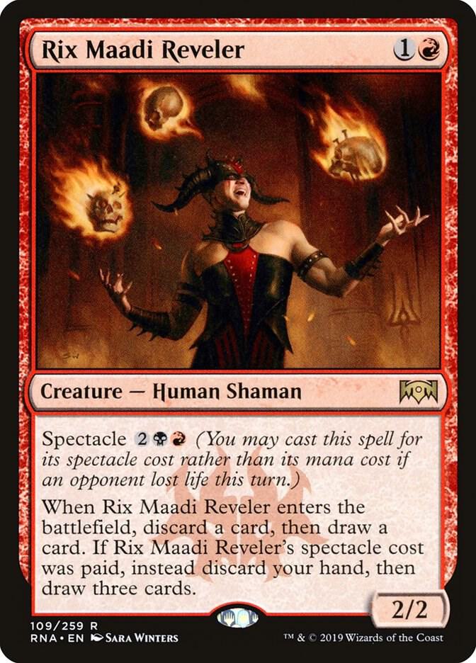 Rix Maadi Reveler 109 card from Ravnica Allegiance