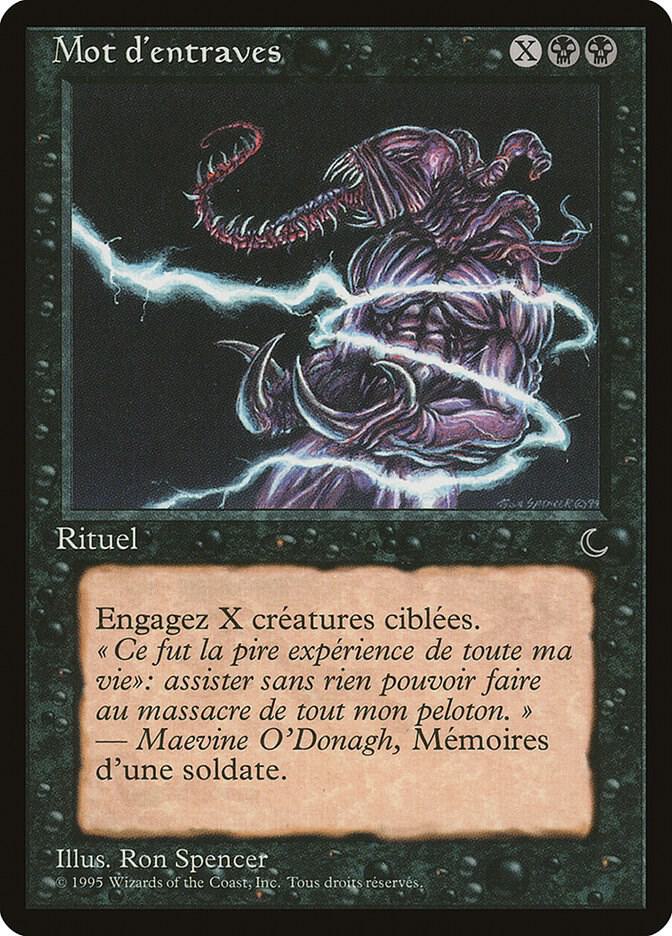 Word of Binding (French) - "Mot d'entraves" card from Renaissance