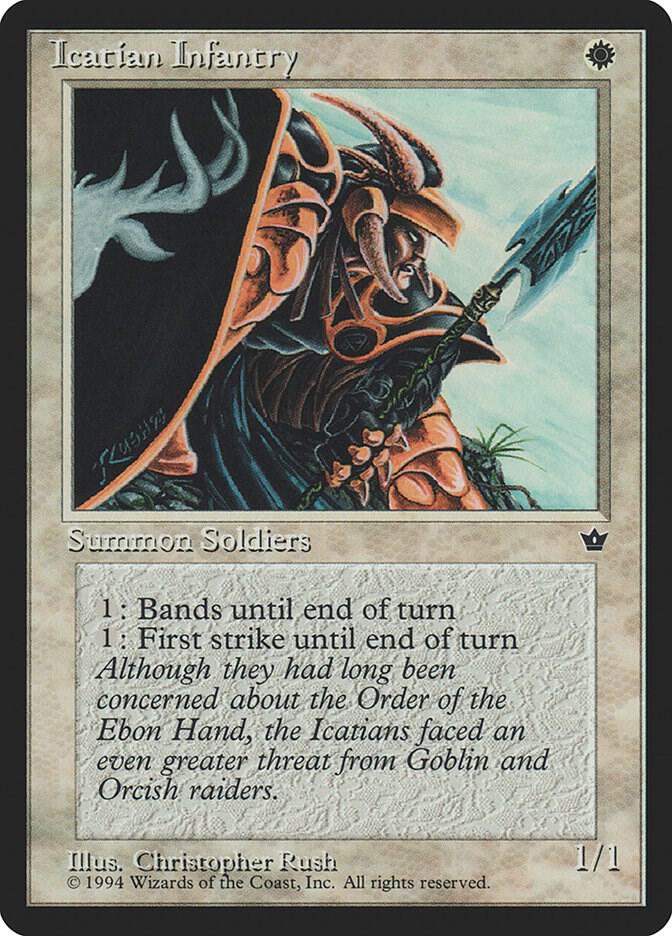 Icatian Infantry (Rush) card from Fallen Empires