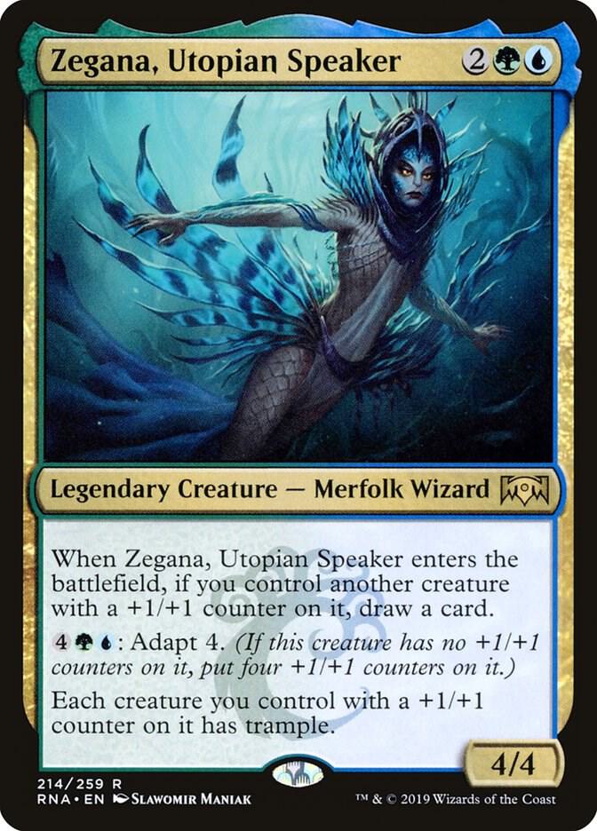 Zegana, Utopian Speaker 214 card from Ravnica Allegiance