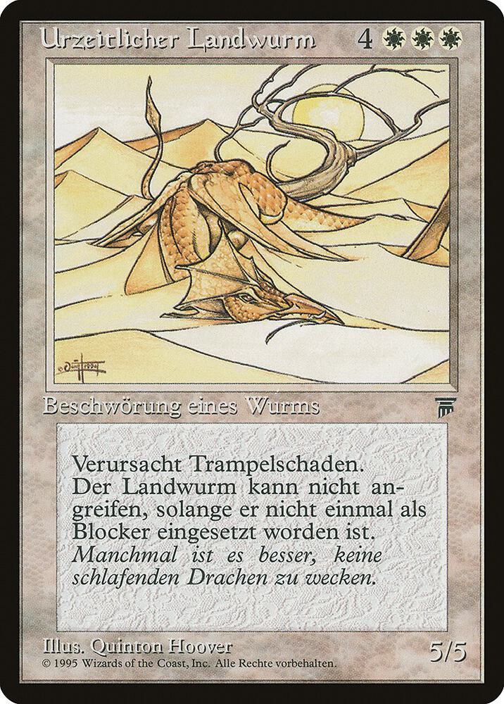 Elder Land Wurm (German) - "Urzeitlicher Landwurm" card from Renaissance