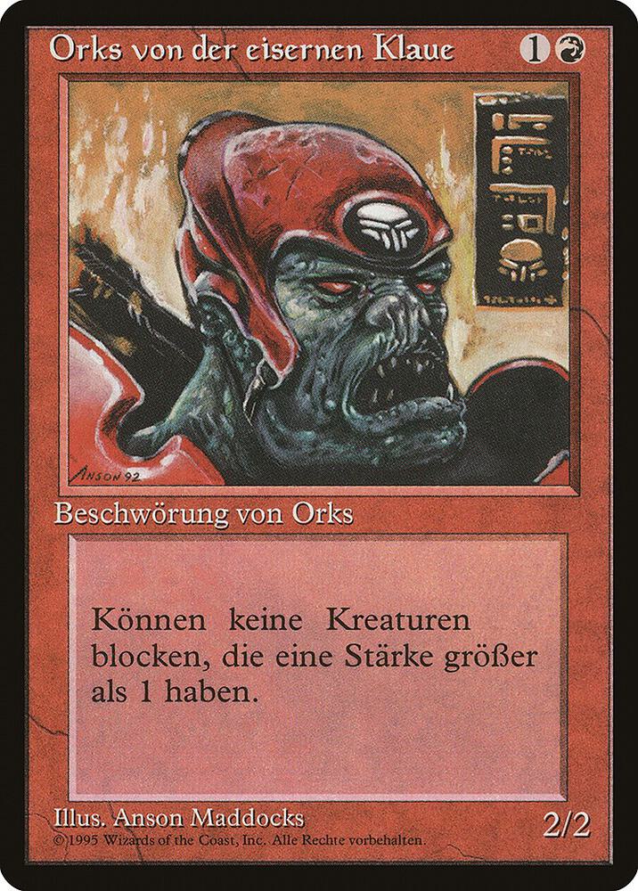 Ironclaw Orcs (German) - "Orks von der eisernen Klaue" card from Renaissance
