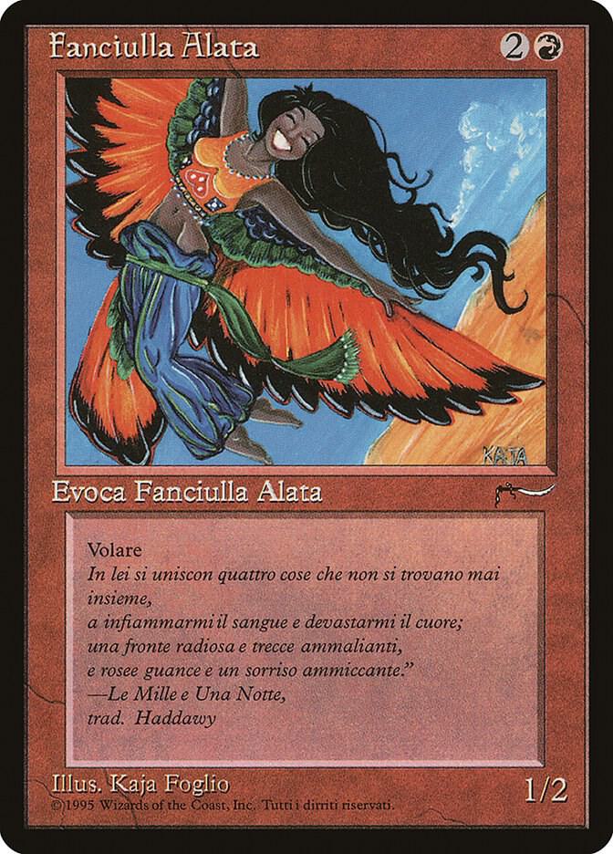 Bird Maiden (Italian) - "Fanciulla Alata" card from Renaissance