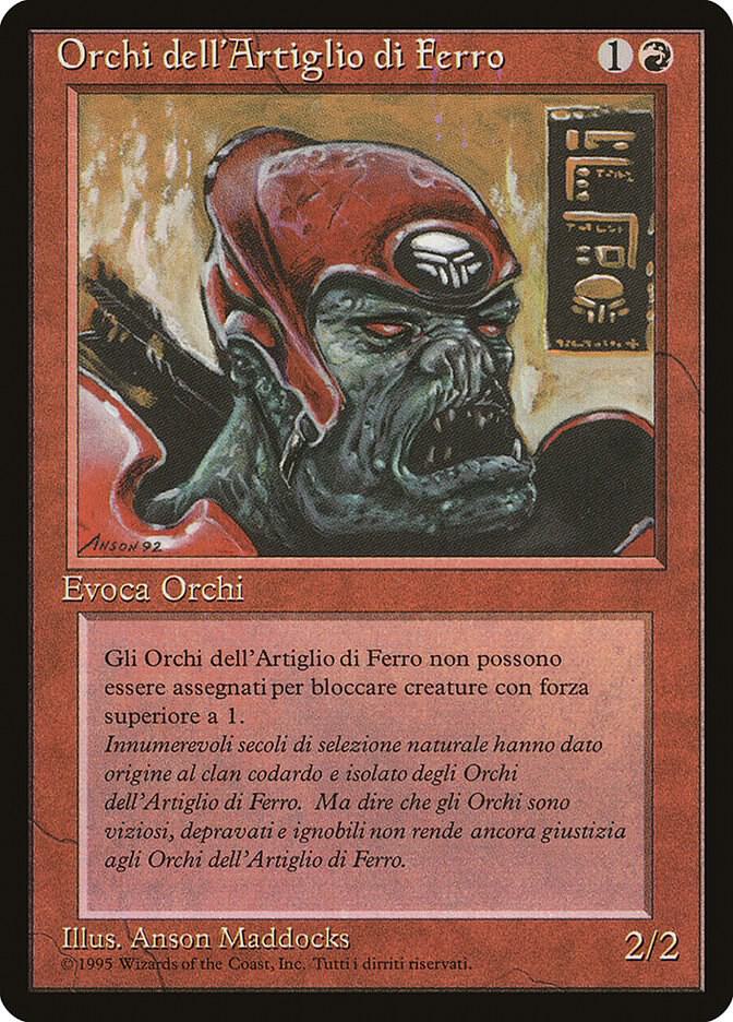 Ironclaw Orcs (Italian) - "Orchi dell'Artiglio di Ferro" card from Renaissance