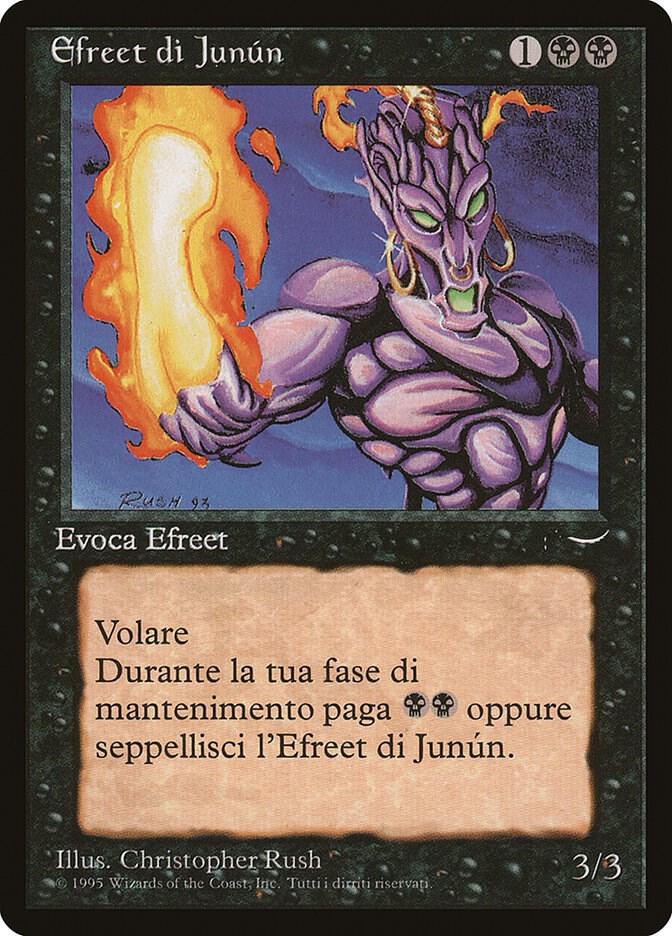 Junun Efreet (Italian) - "Efreet di Junun" card from Renaissance
