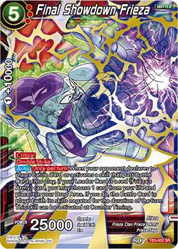 Final Showdown Frieza TB3-002 card from Clash of Fates