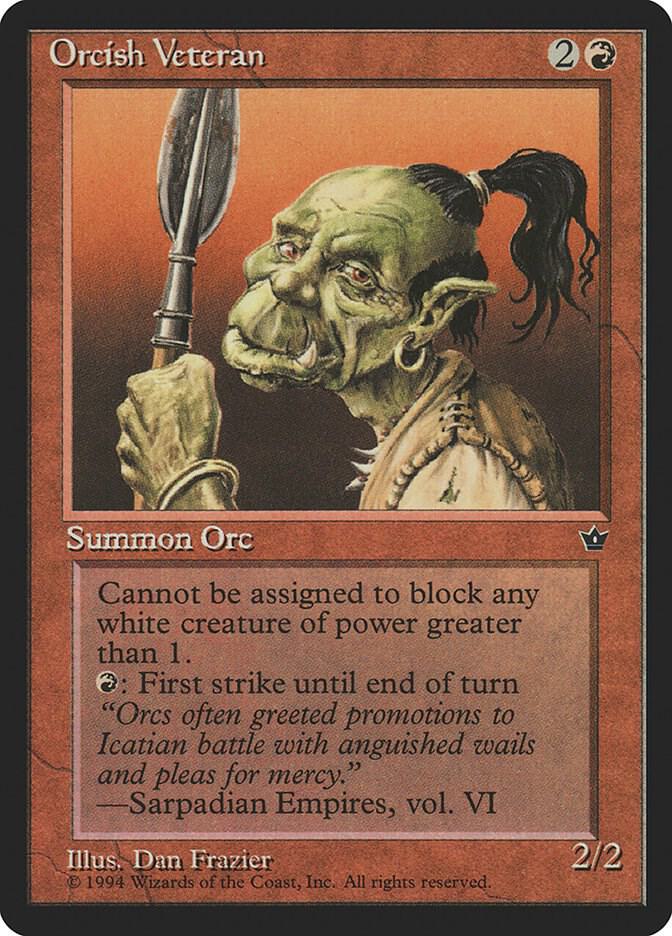 Orcish Veteran (Frazier) card from Fallen Empires