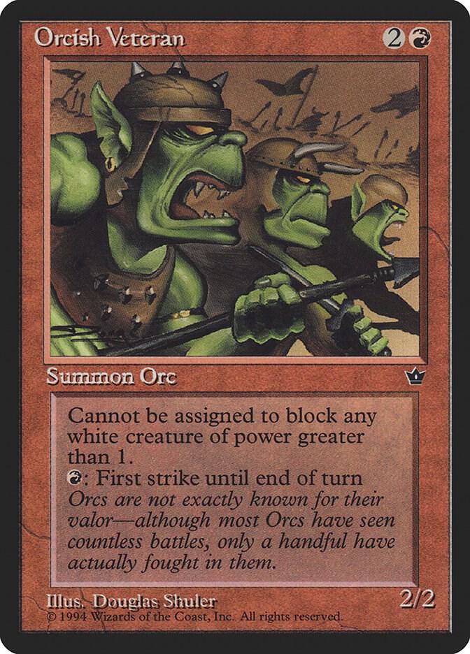Orcish Veteran (Shuler) card from Fallen Empires