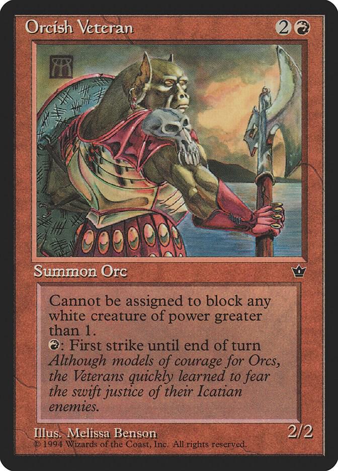 Orcish Veteran (Benson) card from Fallen Empires