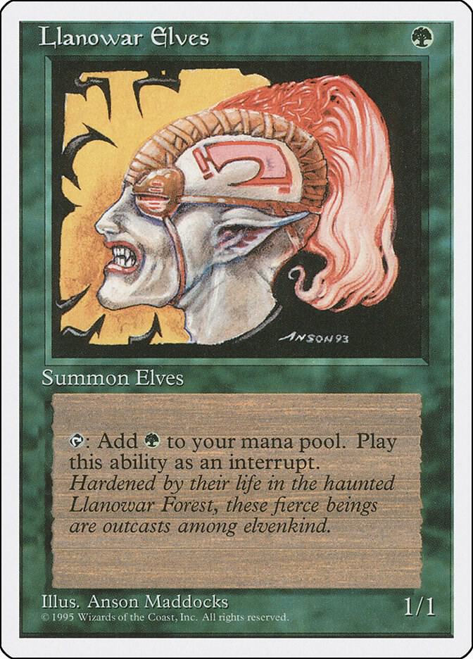 Llanowar Elves 145 card from Fourth Edition