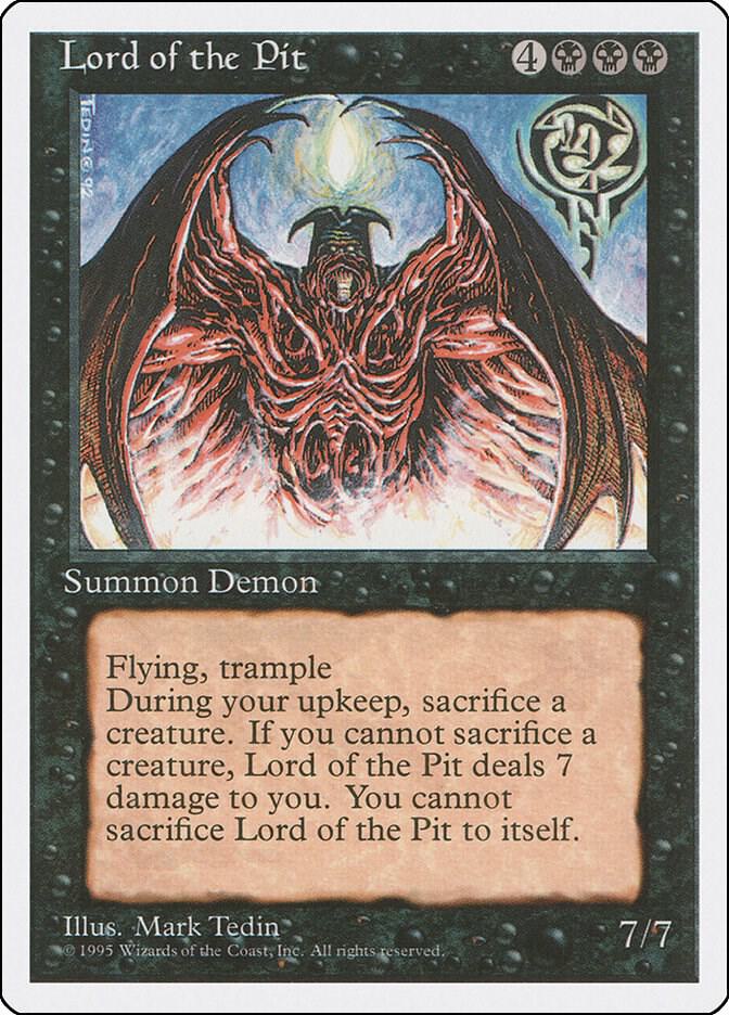 Lord of the Pit 28 card from Fourth Edition