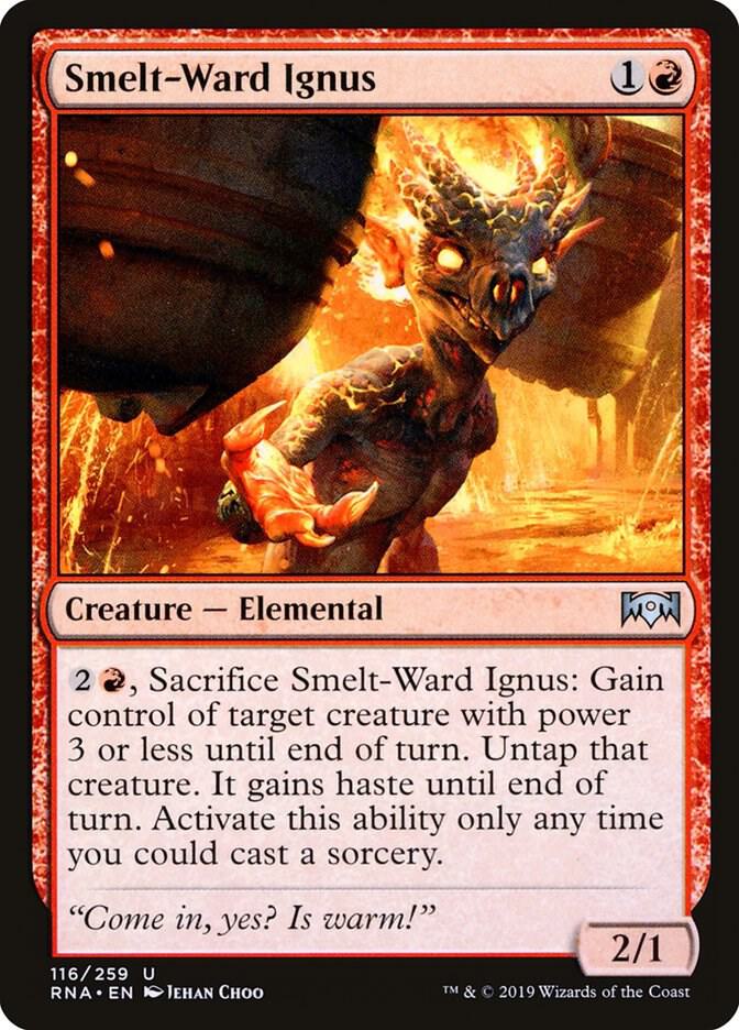 Smelt-Ward Ignus 116 card from Ravnica Allegiance