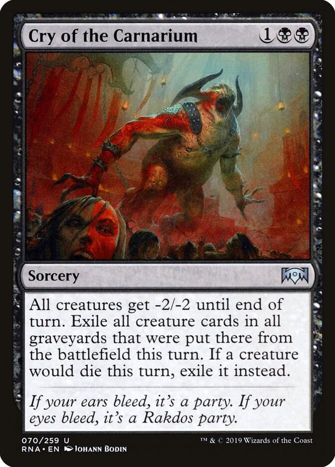 Cry of the Carnarium 70 card from Ravnica Allegiance