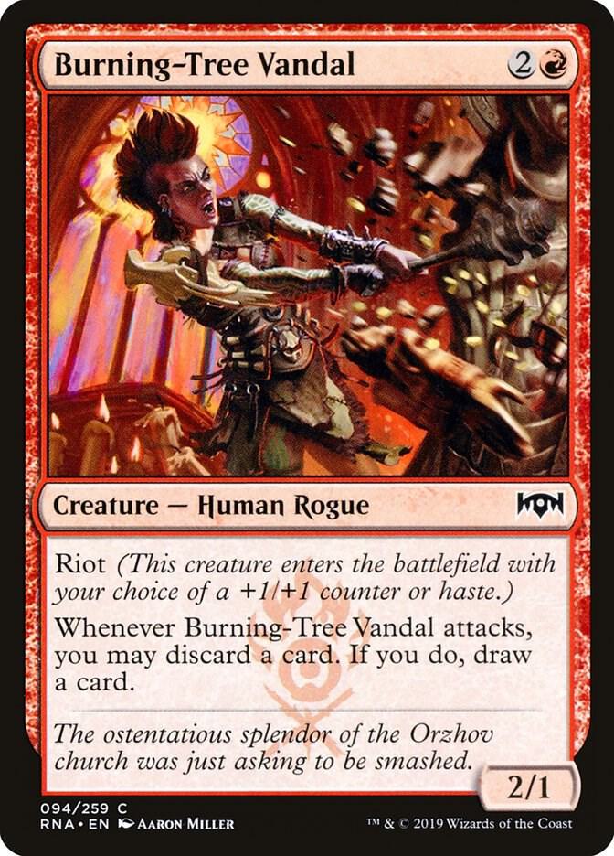 Burning-Tree Vandal 94 card from Ravnica Allegiance
