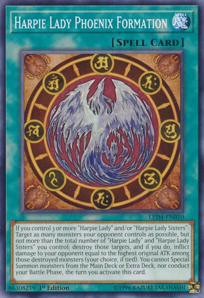 Harpie Lady Phoenix Formation LED4-EN010 card from Legendary Duelists: Sisters of the Rose