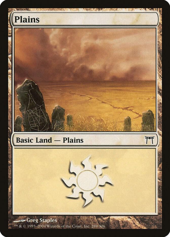 Plains 289 card from Champions of Kamigawa