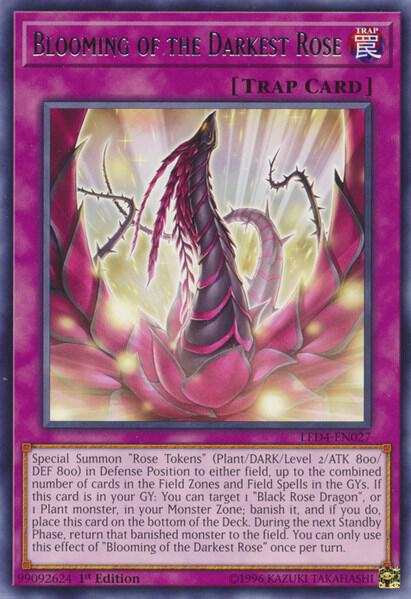 Blooming of the Darkest Rose LED4-EN027 card from Legendary Duelists: Sisters of the Rose