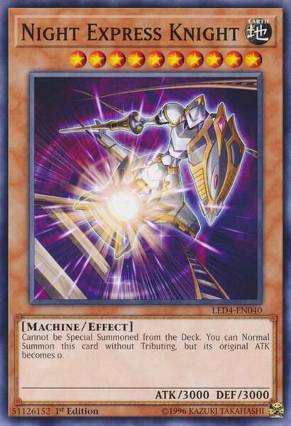Night Express Knight LED4-EN040 card from Legendary Duelists: Sisters of the Rose