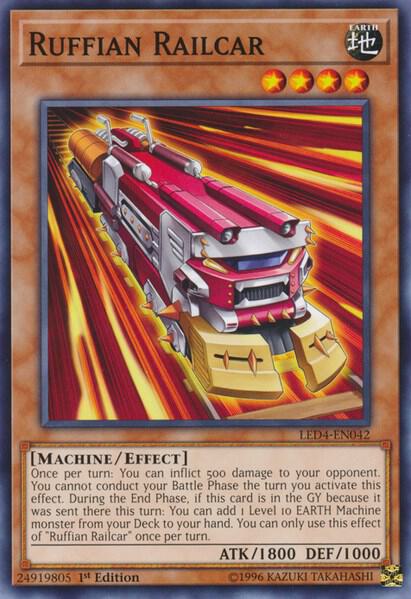Ruffian Railcar LED4-EN042 card from Legendary Duelists: Sisters of the Rose
