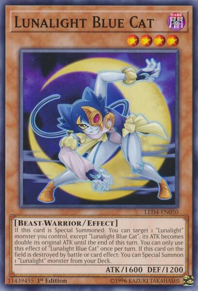 Lunalight Blue Cat LED4-EN050 card from Legendary Duelists: Sisters of the Rose