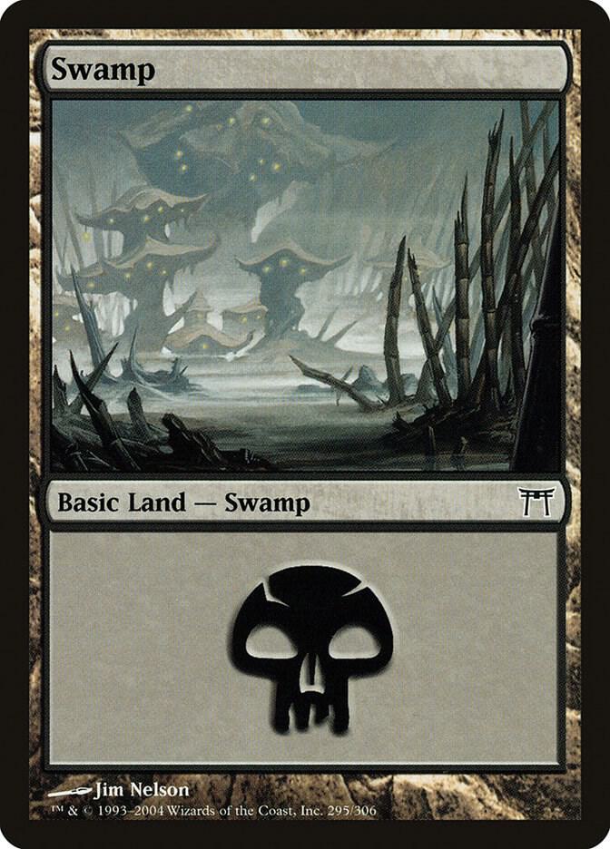 Swamp 295 card from Champions of Kamigawa