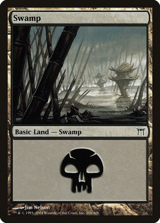 Swamp 296 card from Champions of Kamigawa