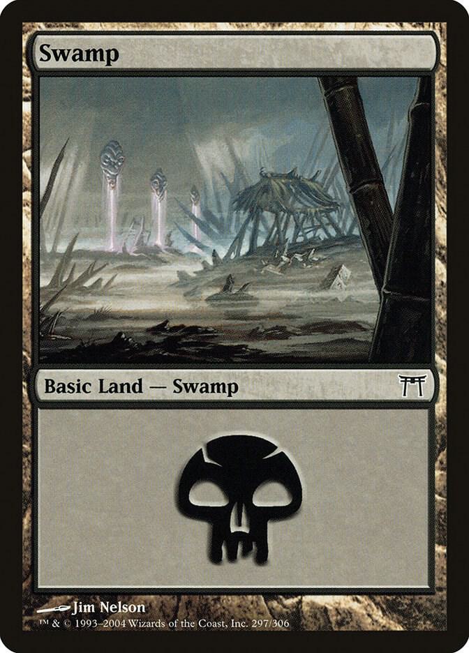 Swamp 297 card from Champions of Kamigawa