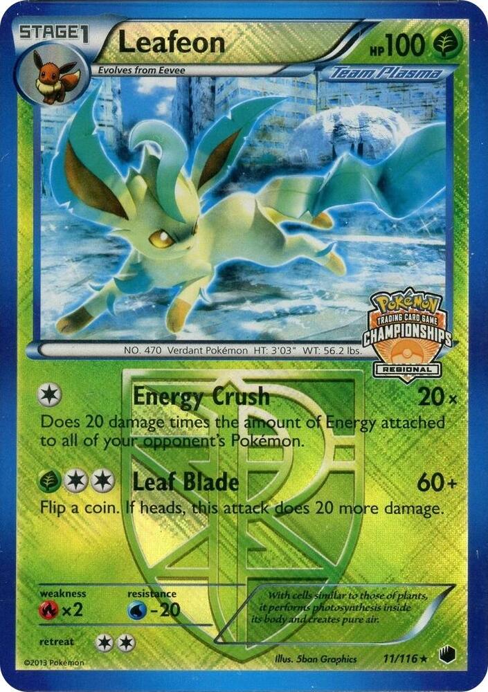 Leafeon - 11/116 (Regional Championship Promo) card from League & Championship Cards