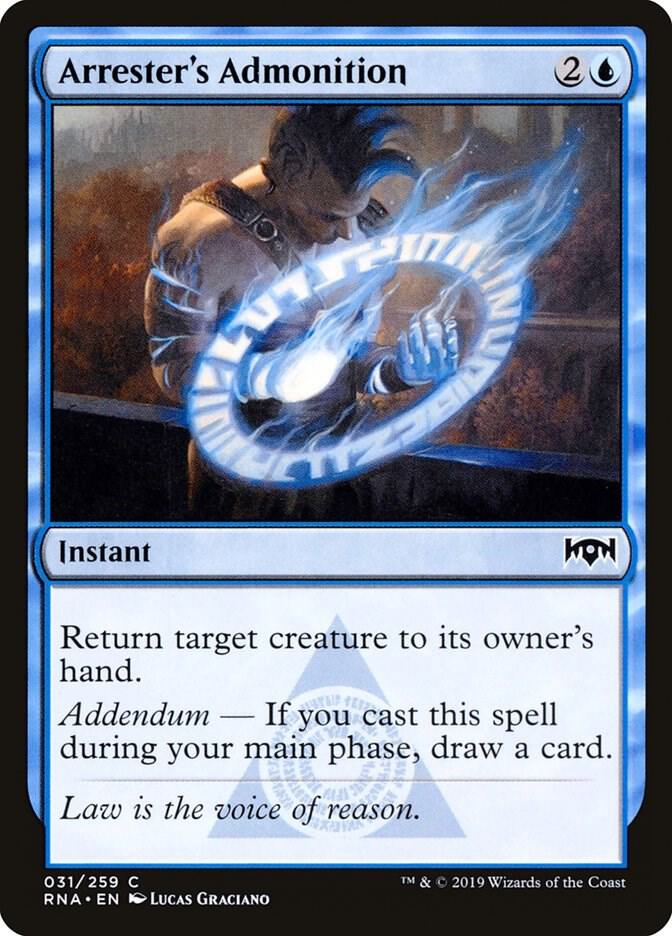 Arrester's Admonition 31 card from Ravnica Allegiance