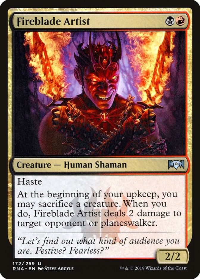 Fireblade Artist 172 card from Ravnica Allegiance
