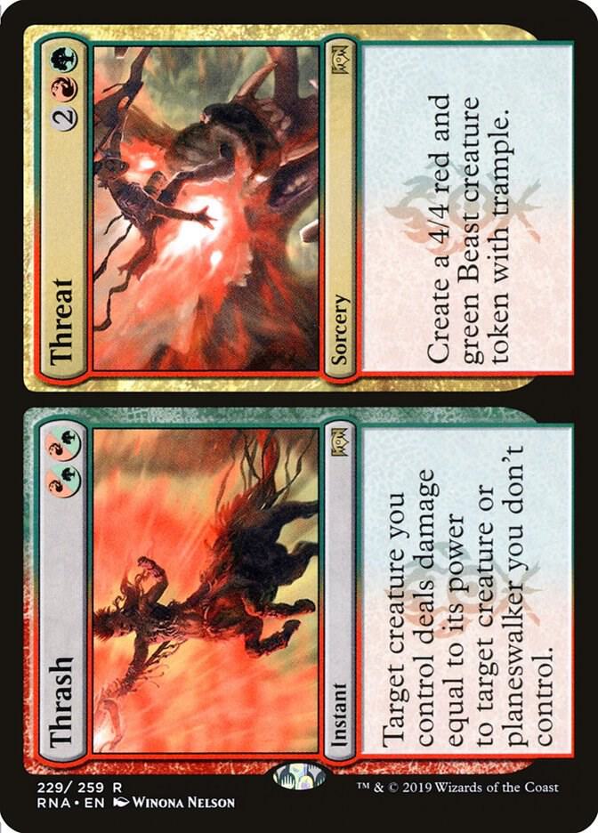 Thrash // Threat 229 card from Ravnica Allegiance