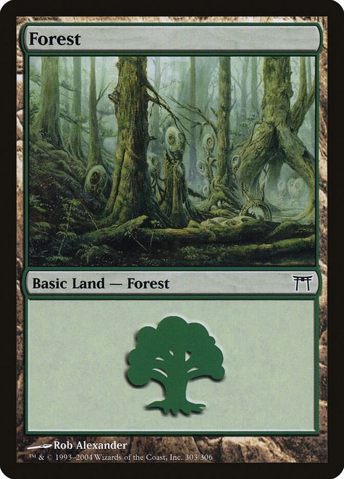 Forest 303 card from Champions of Kamigawa