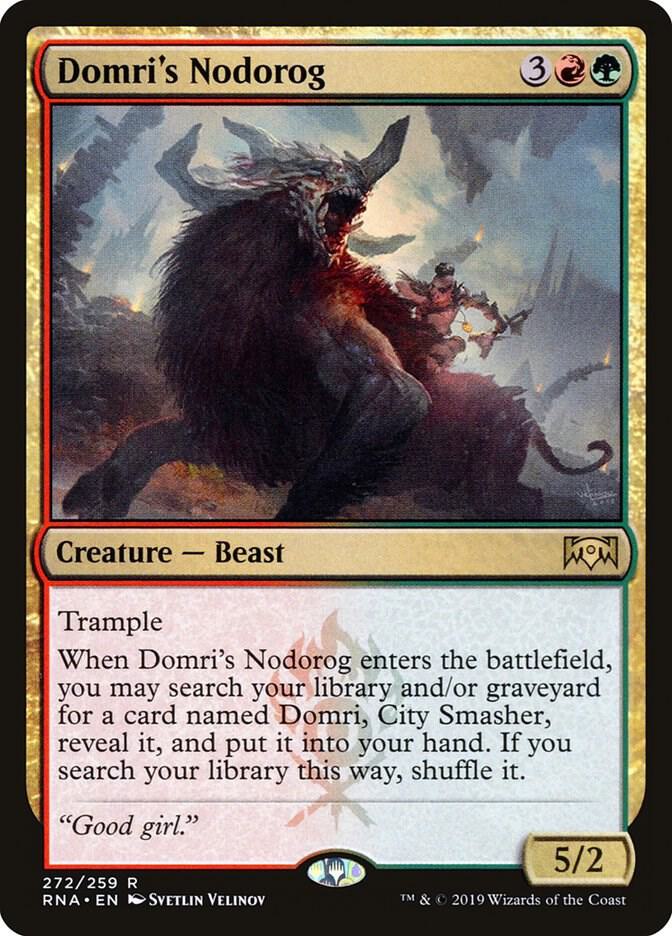Domri's Nodorog 272 card from Ravnica Allegiance
