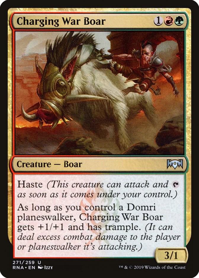 Charging War Boar 271 card from Ravnica Allegiance