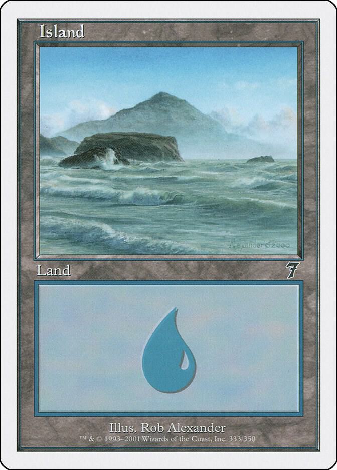 Island 333 card from 7th Edition