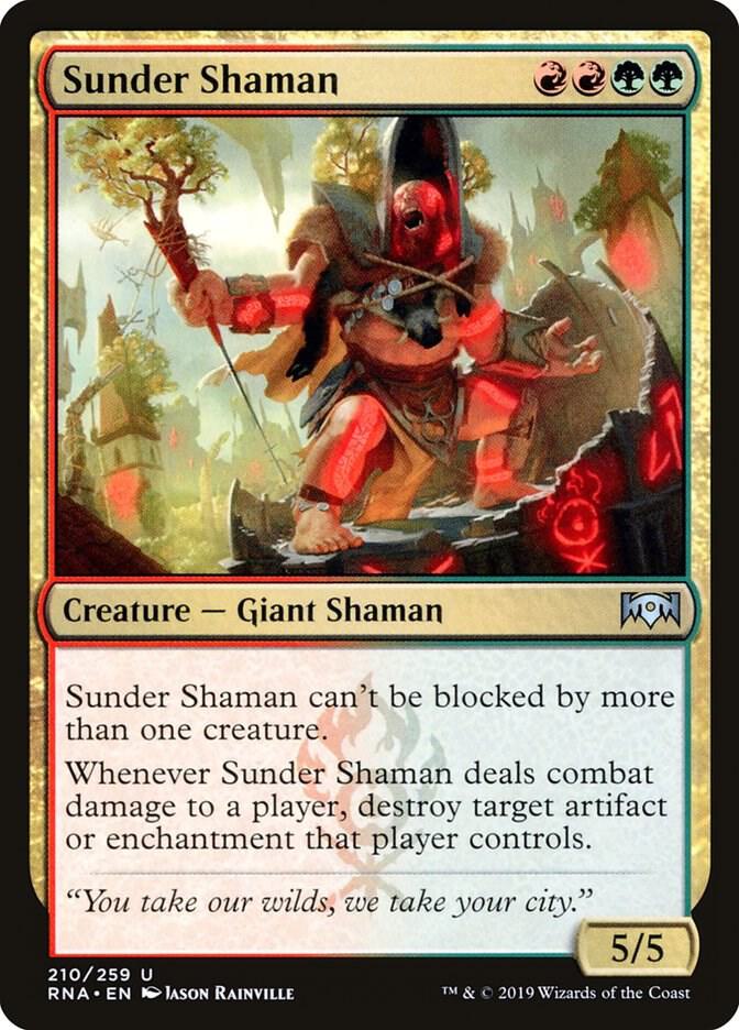 Sunder Shaman 210 card from Ravnica Allegiance