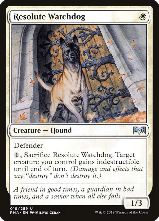 Resolute Watchdog 19 card from Ravnica Allegiance
