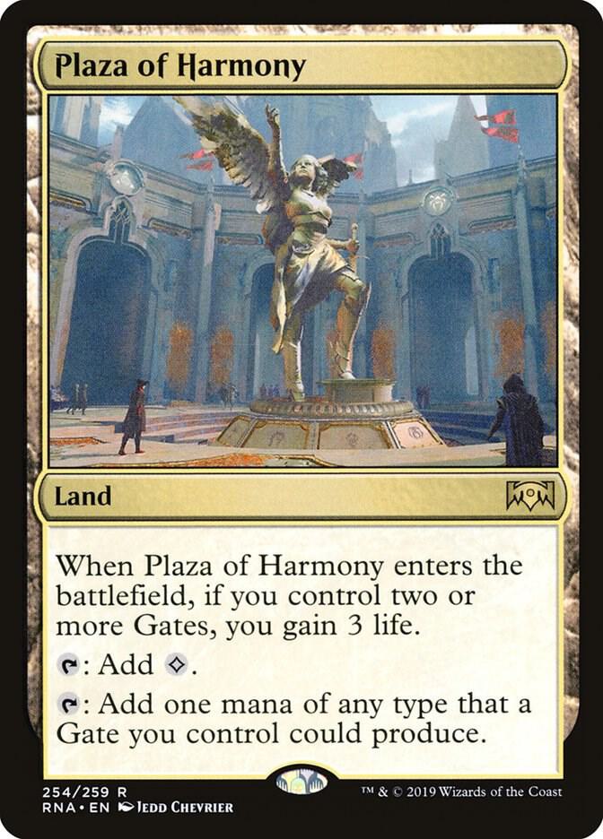 Plaza of Harmony 254 card from Ravnica Allegiance