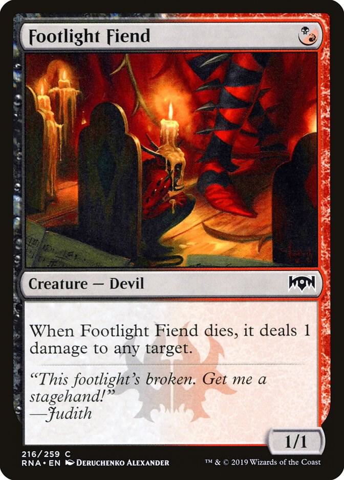 Footlight Fiend 216 card from Ravnica Allegiance