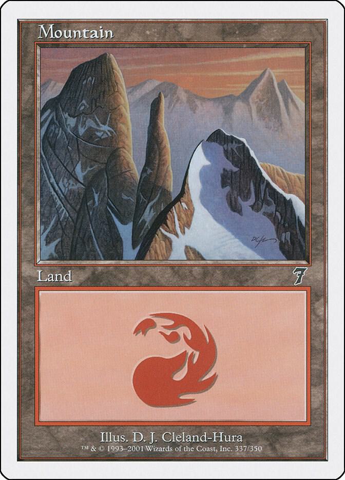 Mountain 337 card from 7th Edition