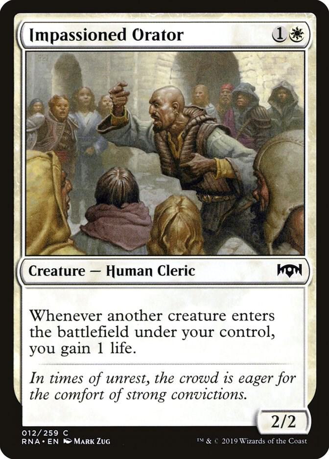 Impassioned Orator 12 card from Ravnica Allegiance