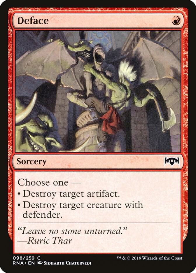 Deface 98 card from Ravnica Allegiance