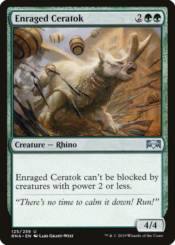 Enraged Ceratok 125 card from Ravnica Allegiance