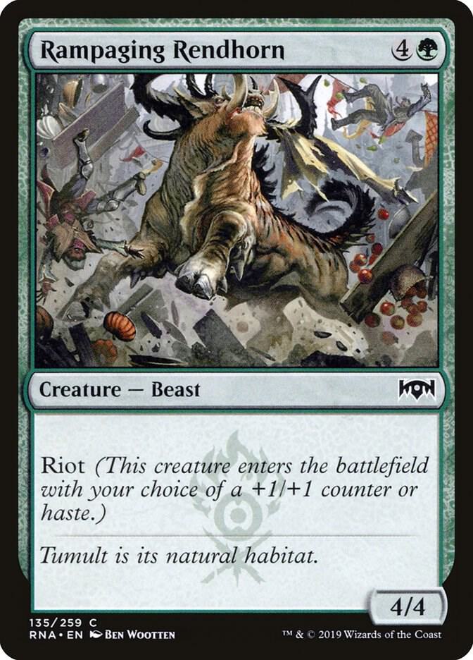 Rampaging Rendhorn 135 card from Ravnica Allegiance